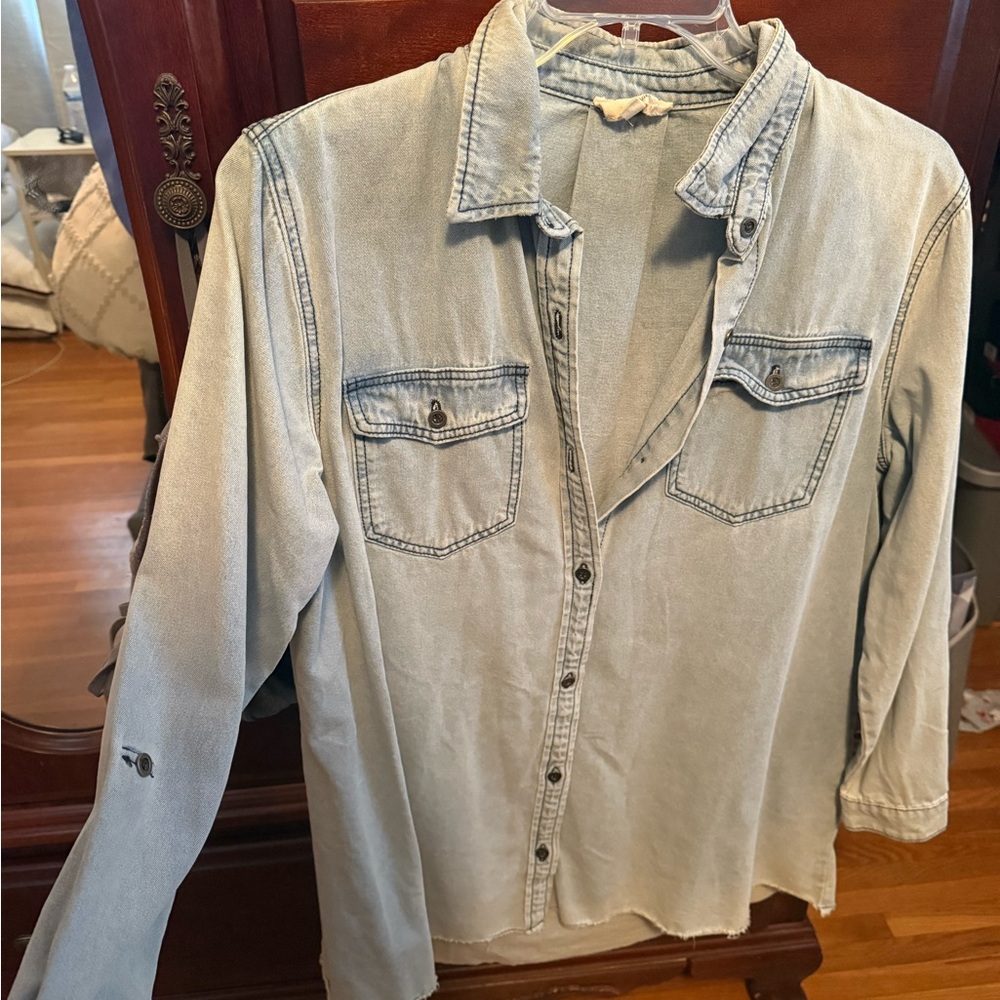 Umgee Light Denim Tunic Top